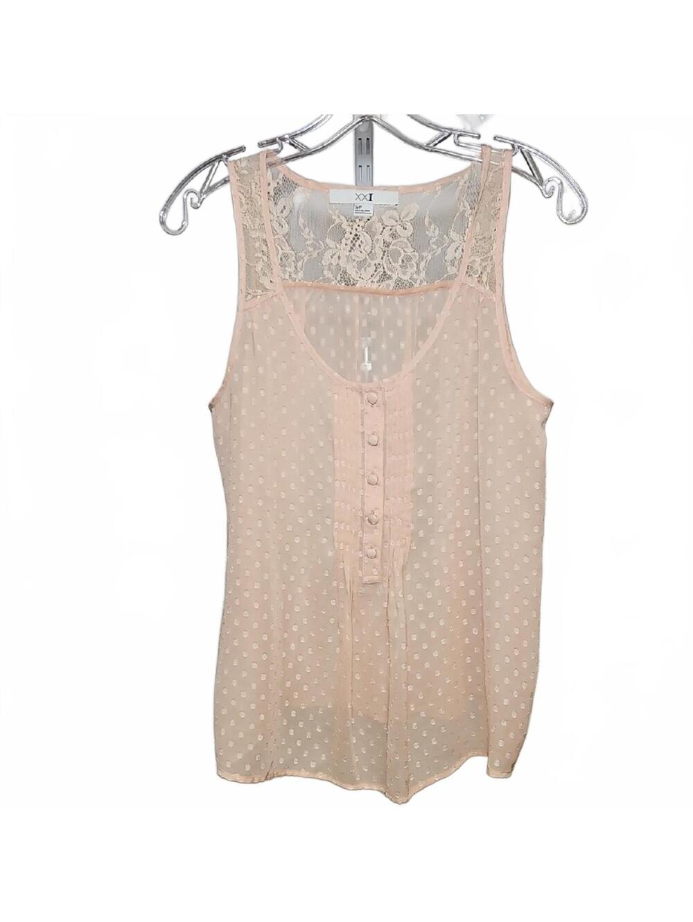 Forever 21 | Women's Lace Trim Polka Dot Top | S